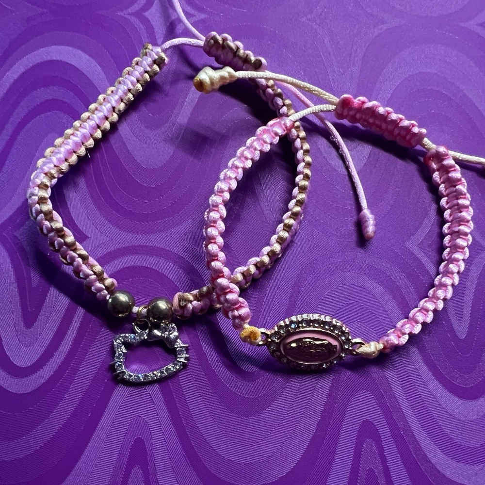 Pink and Purple Beaded Bracelets